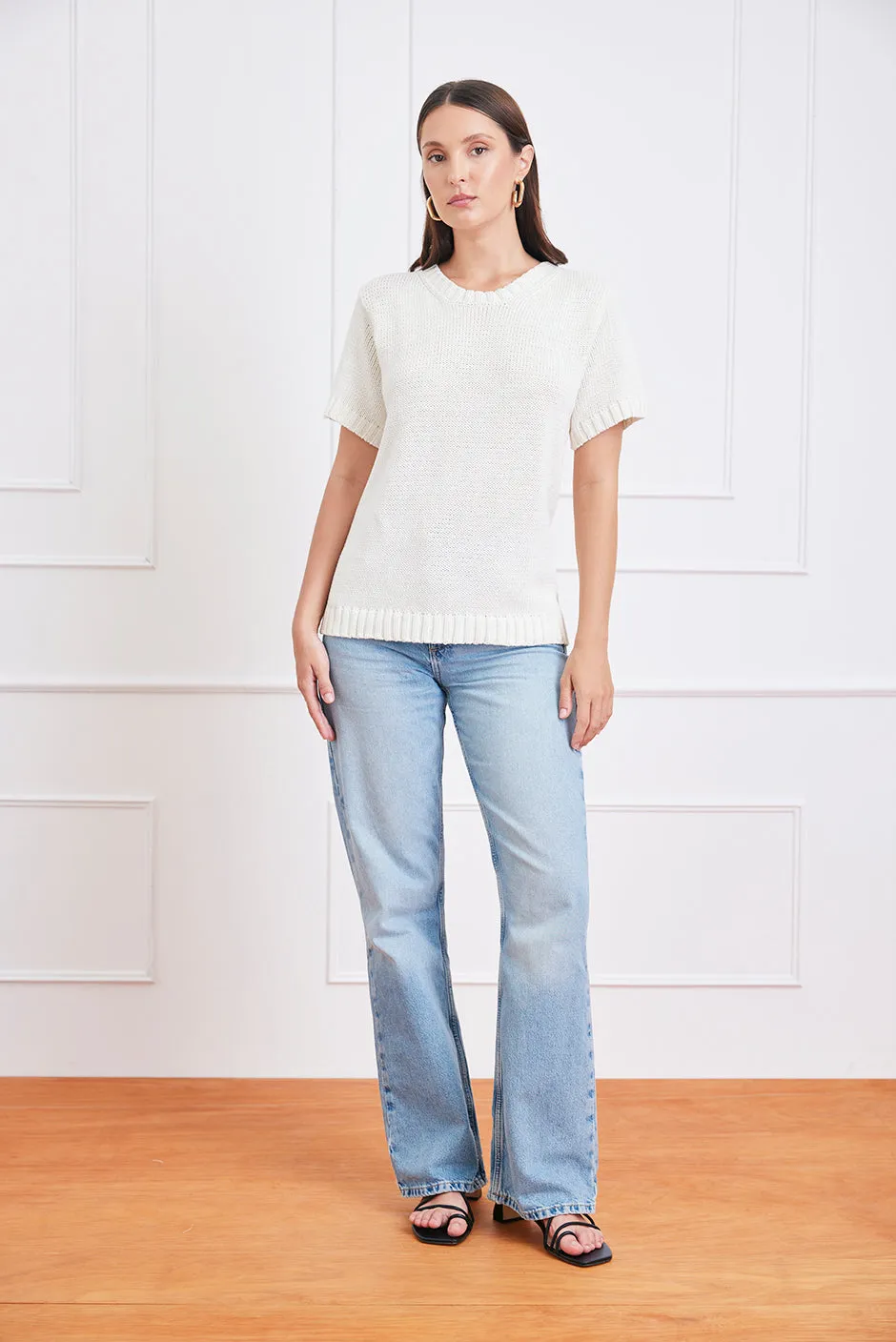 Simone Sweater Tee in Off White sold by Paneros product image thumbnail 2