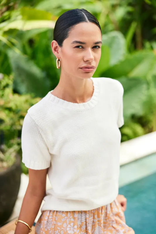 Simone Sweater Tee in Off White made by Paneros