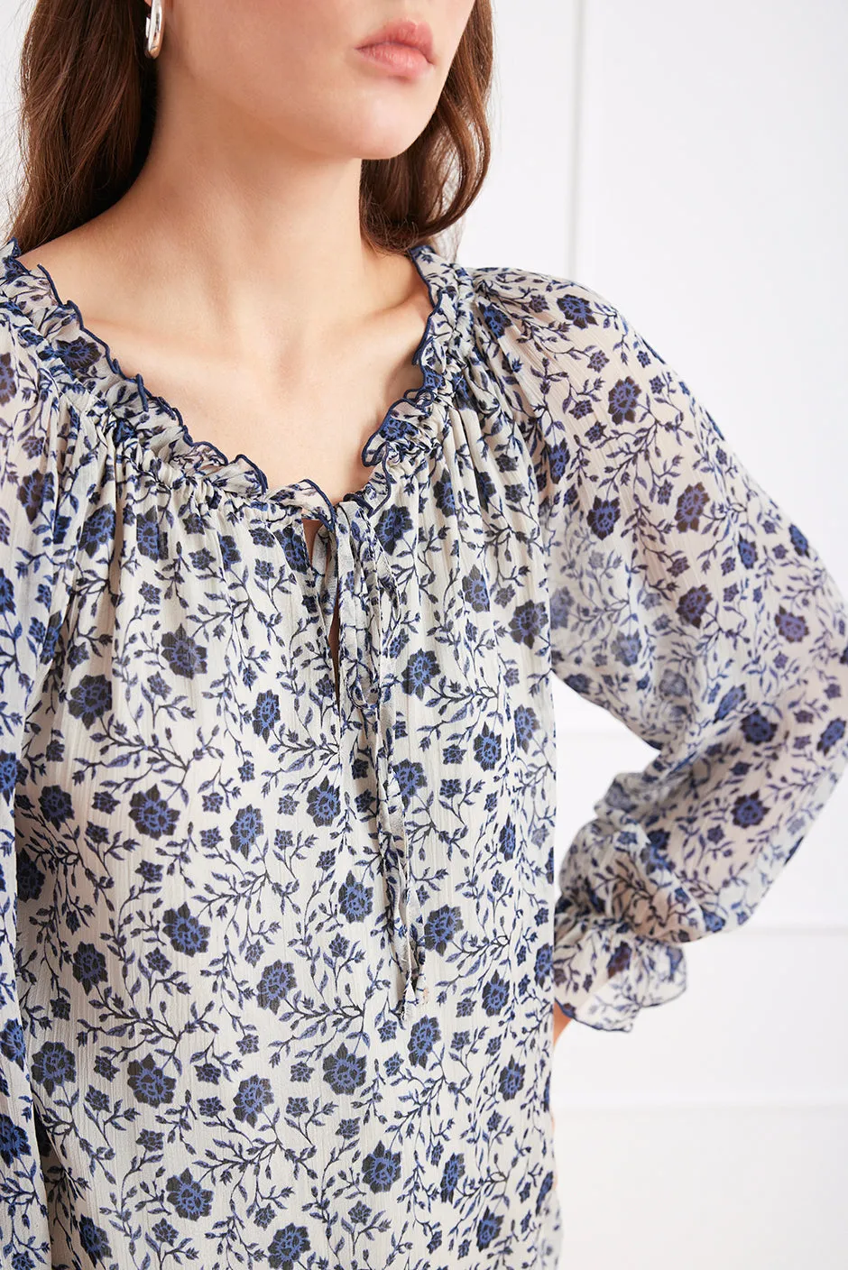 Esme Top in Sapphire Vines sold by Paneros product image thumbnail 5