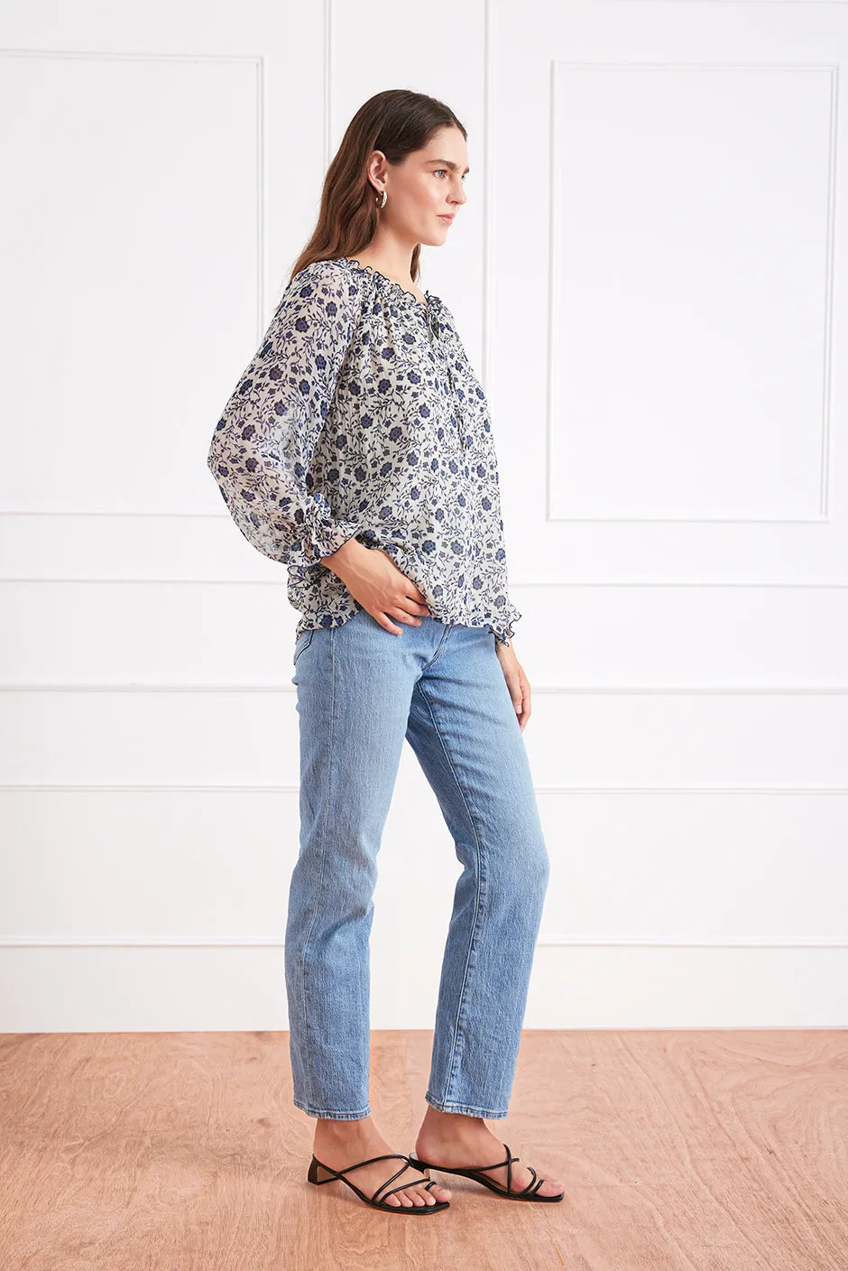 Esme Top in Sapphire Vines sold by Paneros product image thumbnail 3