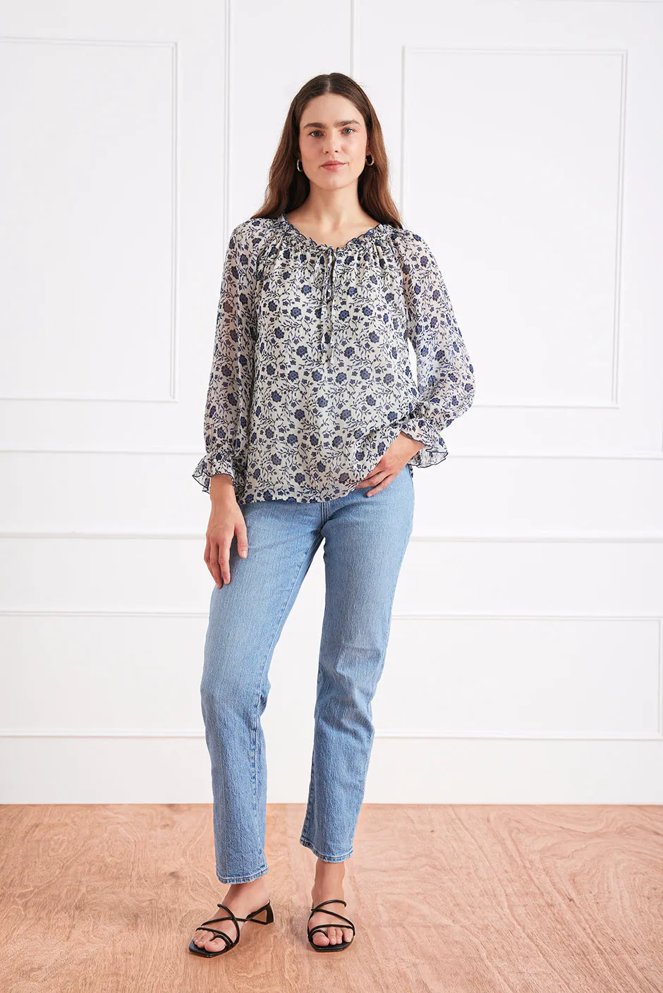 Esme Top in Sapphire Vines sold by Paneros product image thumbnail 2