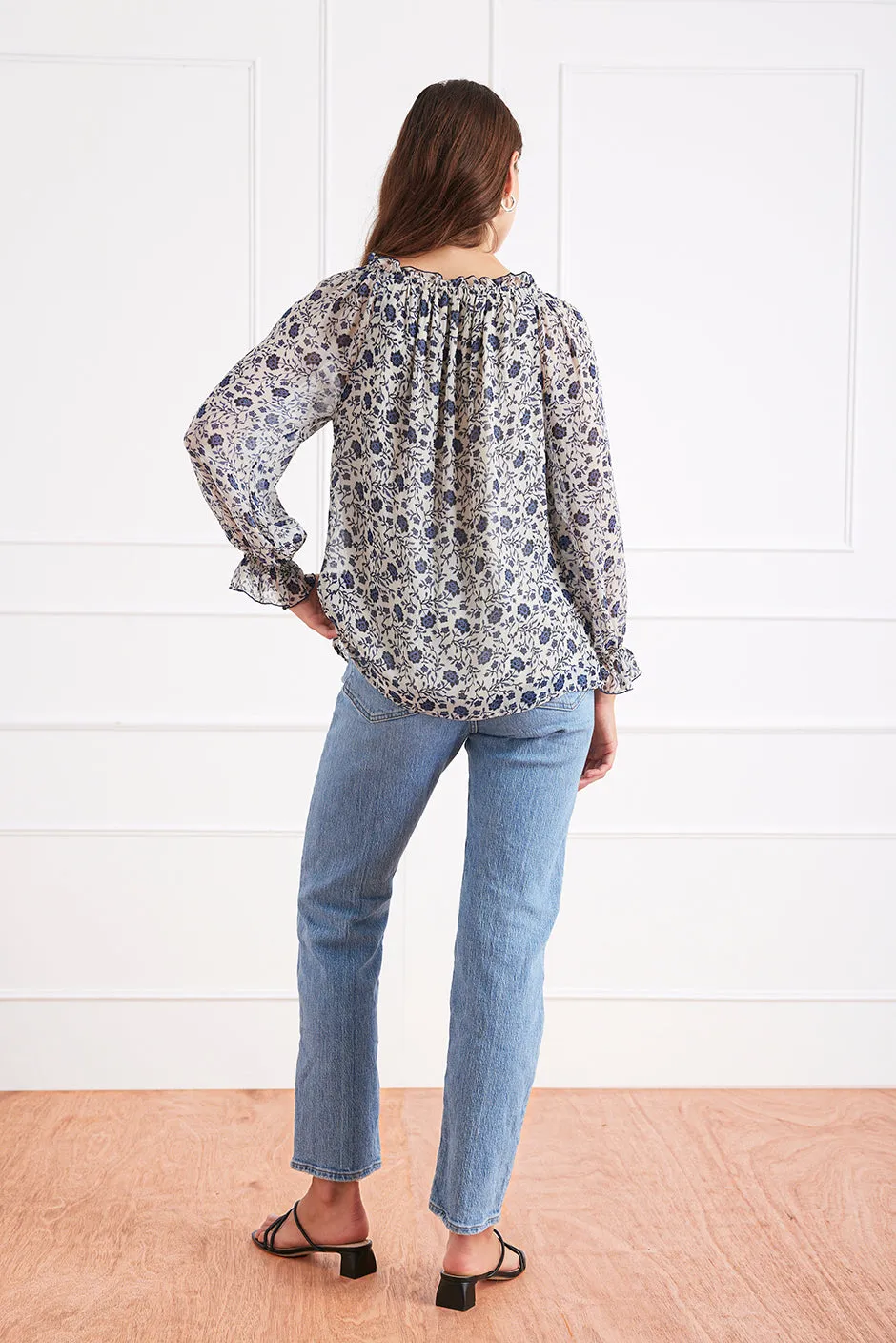 Esme Top in Sapphire Vines sold by Paneros product image thumbnail 4