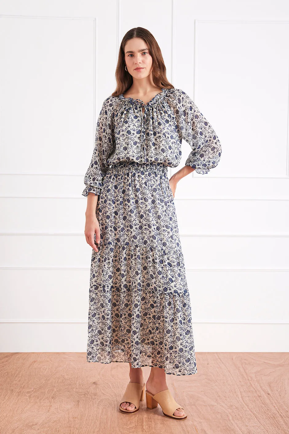 Esme Dress in Sapphire Vines sold by Paneros product image thumbnail 2