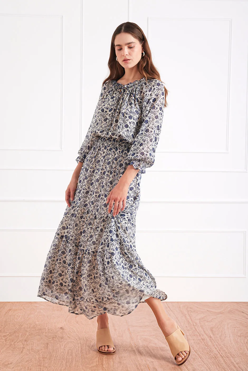 Esme Dress in Sapphire Vines sold by Paneros product image thumbnail 3