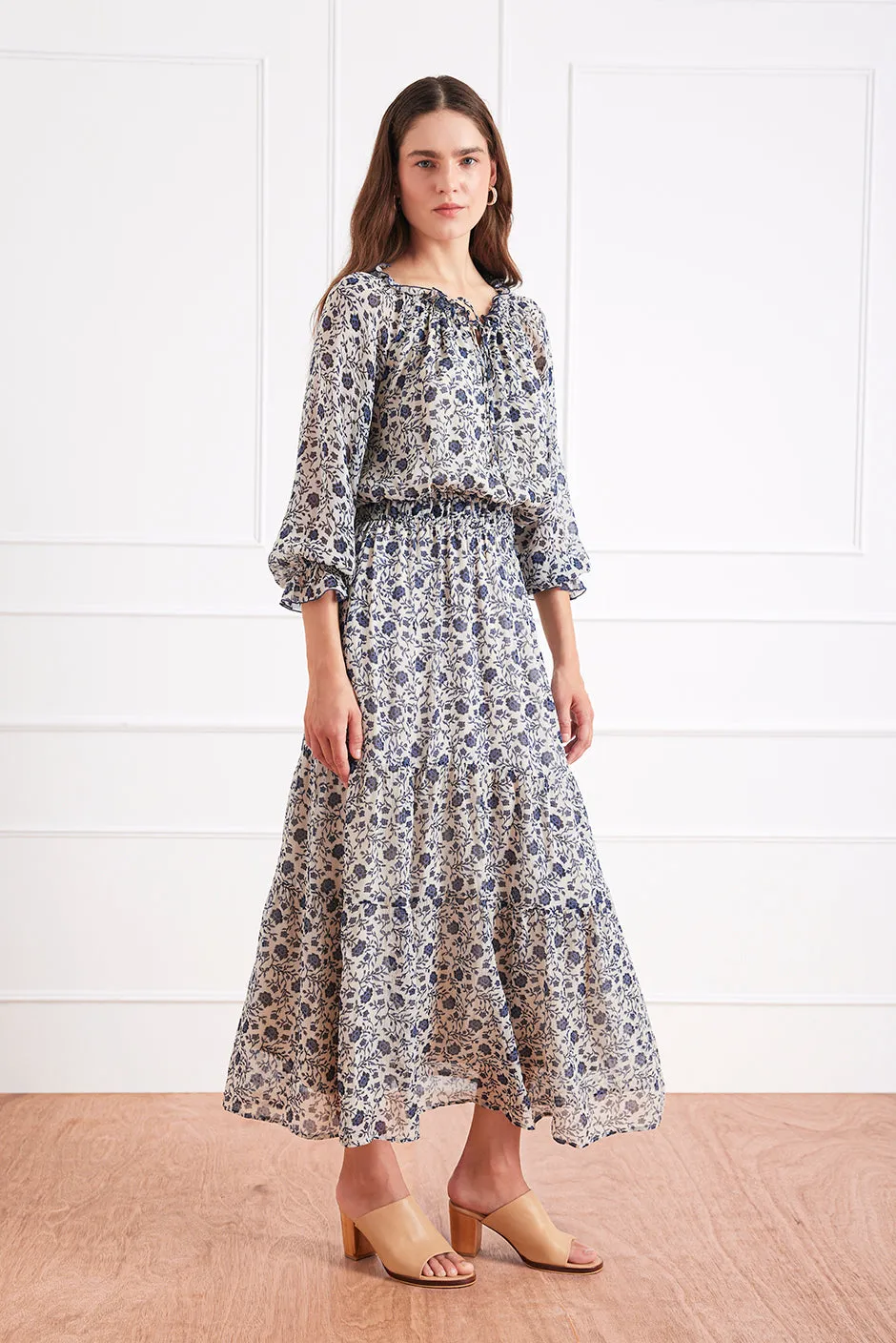 Esme Dress in Sapphire Vines sold by Paneros product image thumbnail 4