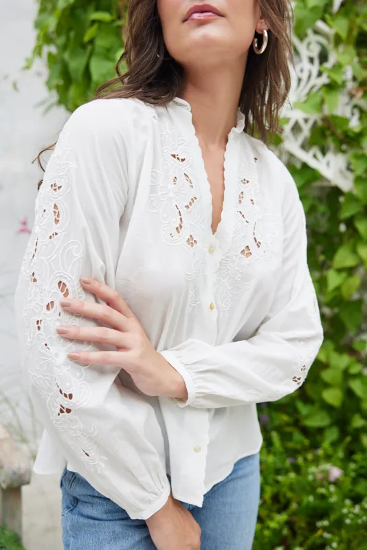 Camilla Blouse in Off White sold by Paneros