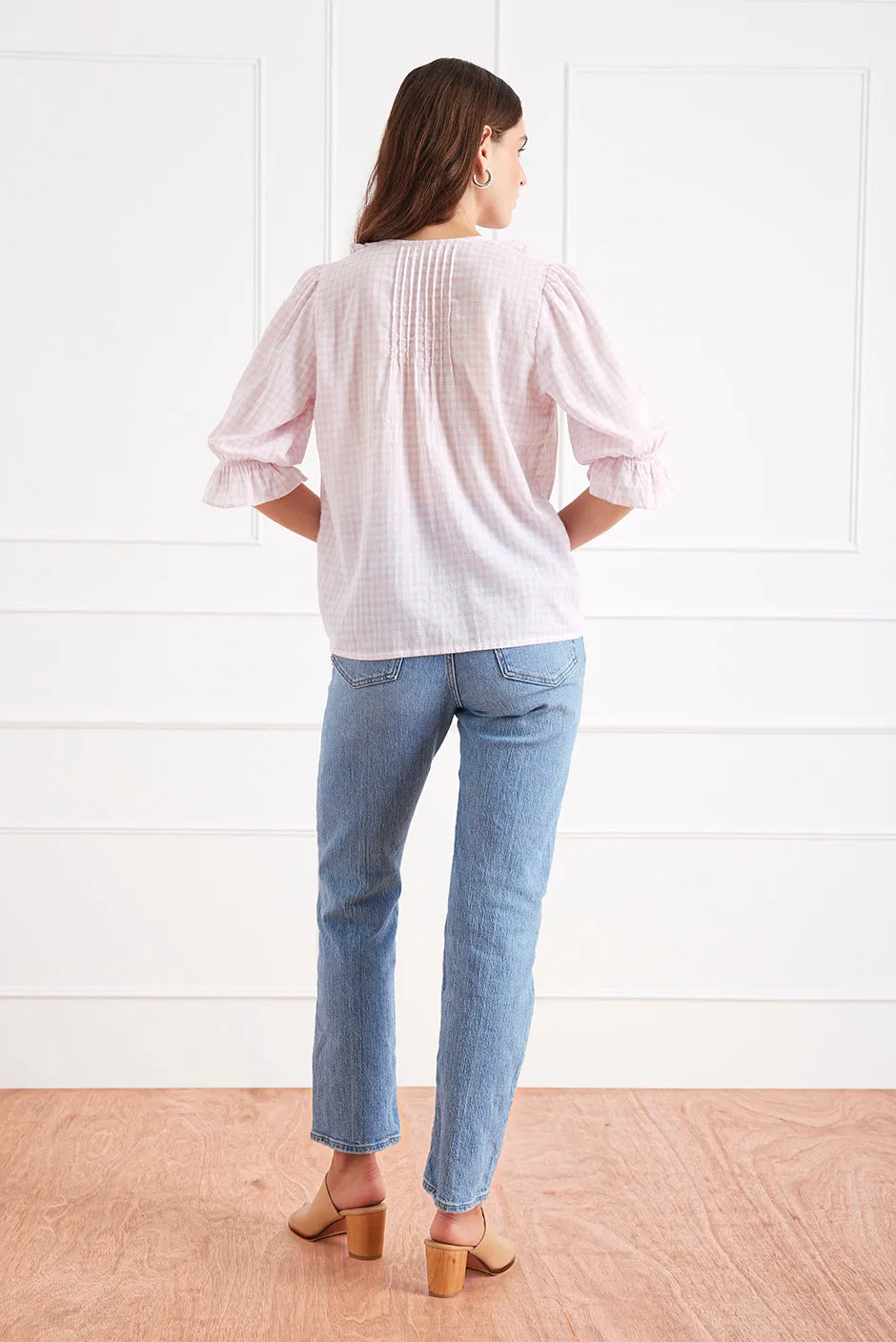 Chloe Shirt in Petite Pink Plaid sold by Paneros product image thumbnail 4