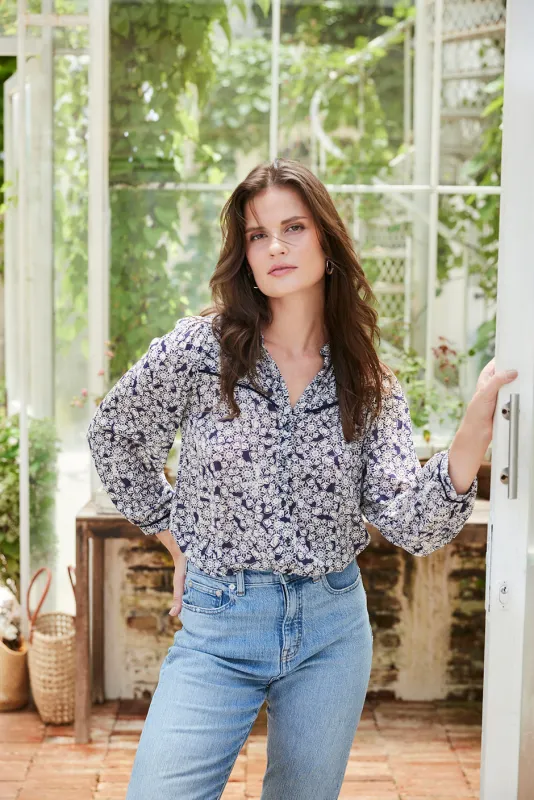 Anna Shirt in Water Lily sold by Paneros