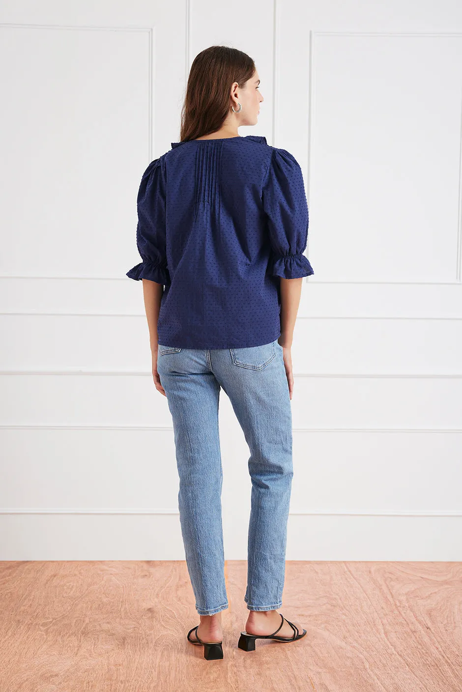Chloe Shirt in Navy Solid sold by Paneros product image thumbnail 5