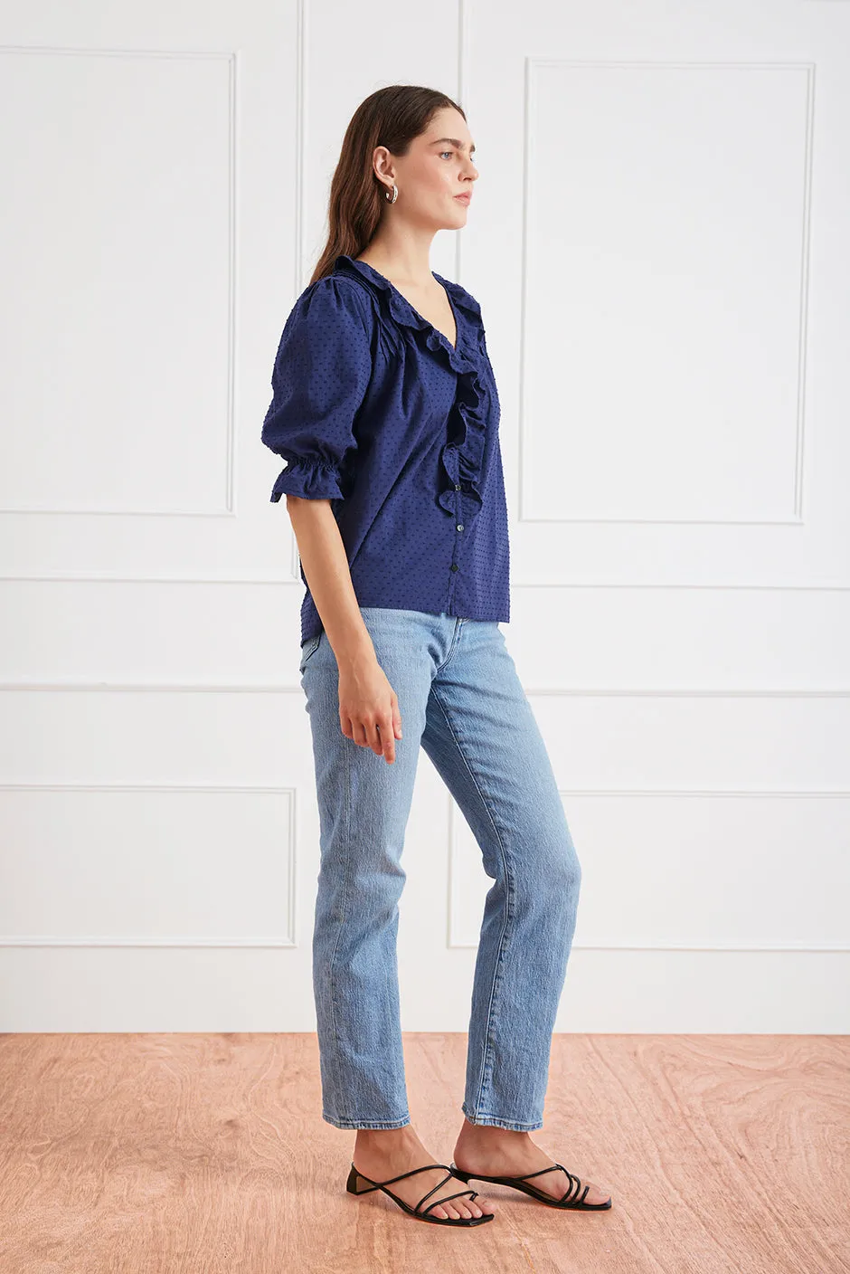 Chloe Shirt in Navy Solid sold by Paneros product image thumbnail 4
