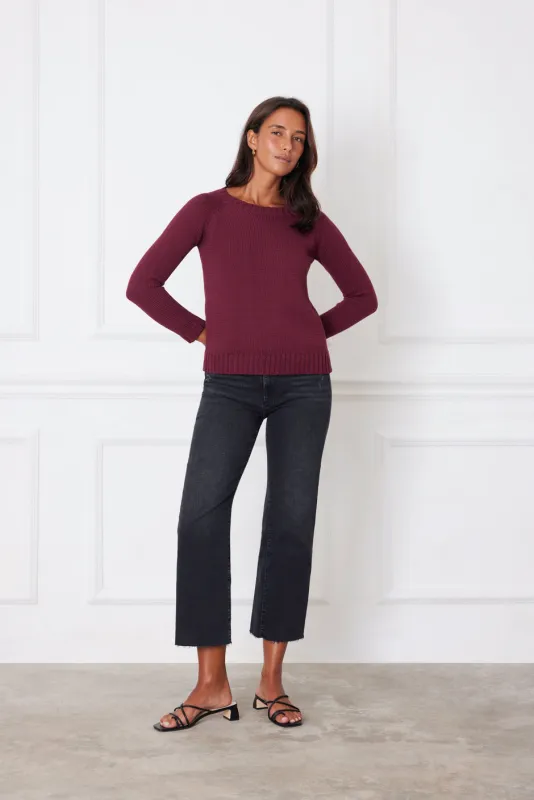 Sloane Crewneck in Plum sold by Paneros