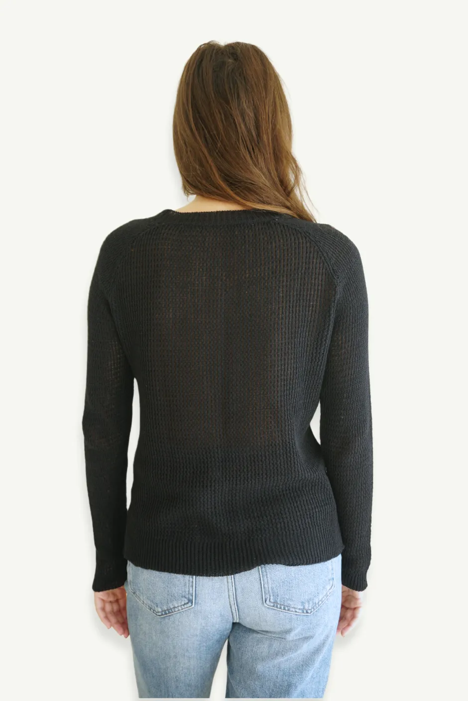 Openwork Sloane Crewneck in Black sold by Paneros product image thumbnail 4