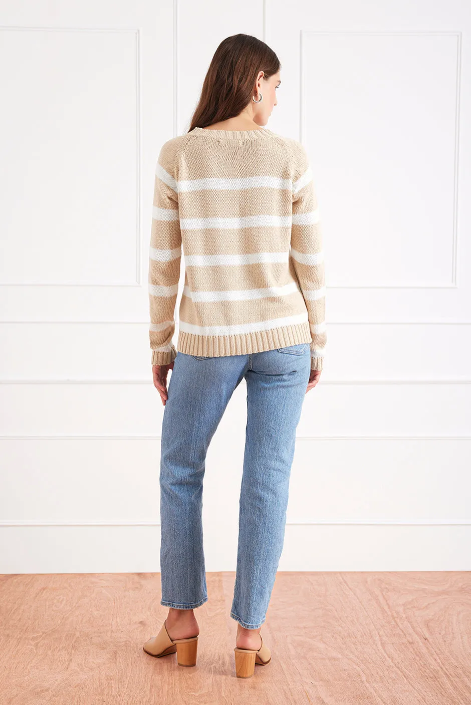 Stripe Sloane Crewneck in Sand Dune sold by Paneros product image thumbnail 4