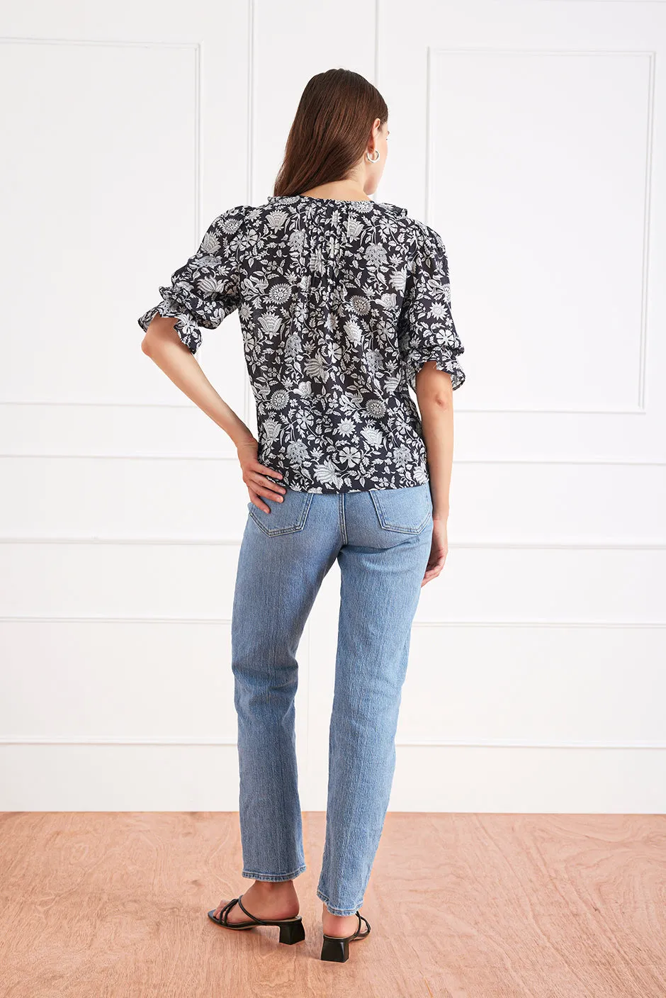 Chloe Shirt in Midnight Garden sold by Paneros product image thumbnail 4