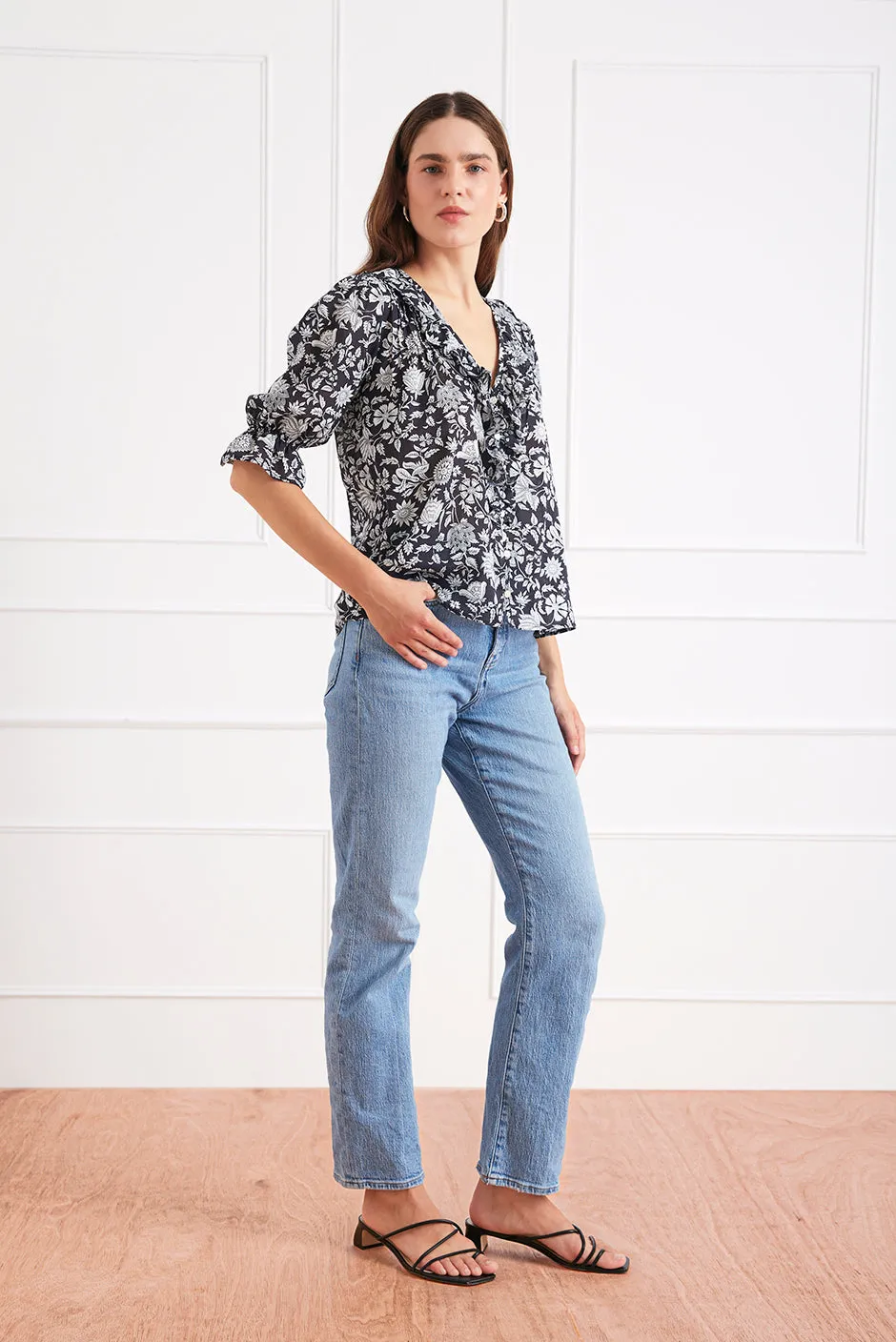 Chloe Shirt in Midnight Garden sold by Paneros product image thumbnail 3