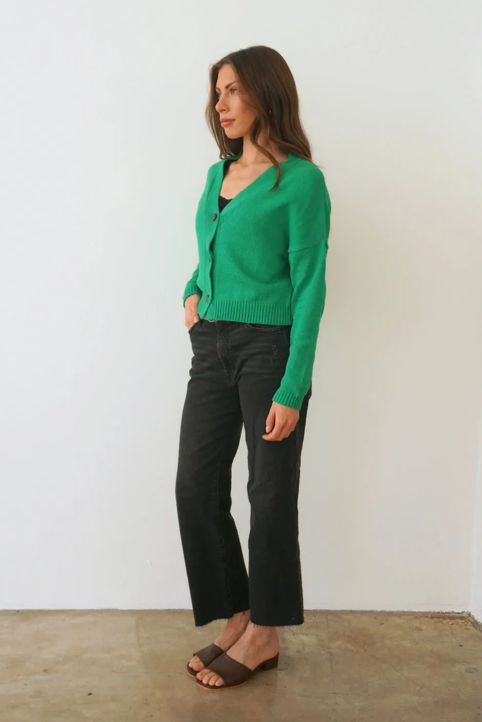 Diana Cardigan in Emerald Green sold by Paneros product image thumbnail 4