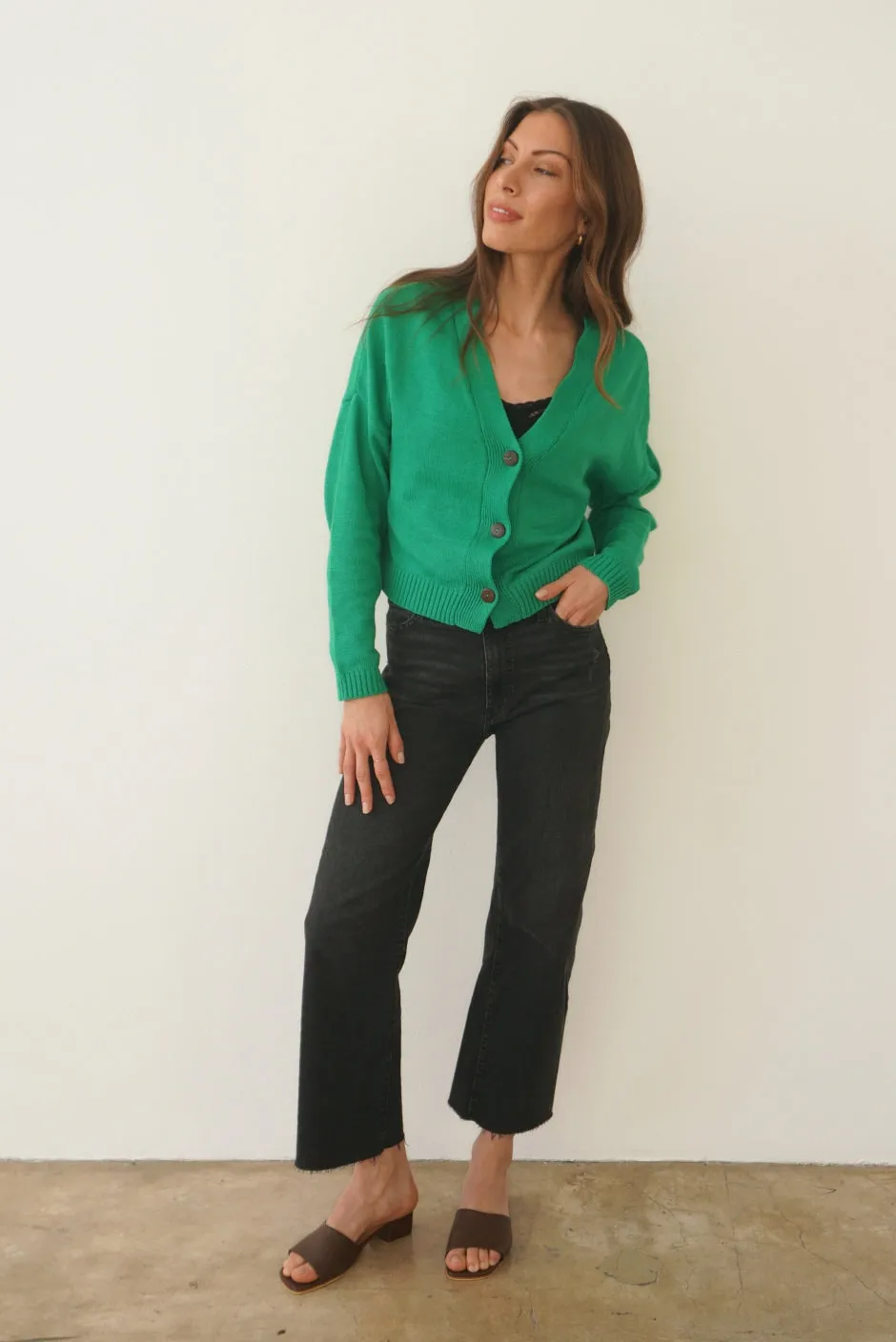 Diana Cardigan in Emerald Green sold by Paneros product image thumbnail 2