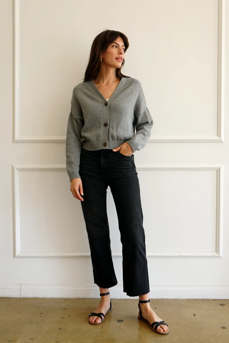 Diana Cardigan in Heather Grey sold by Paneros product image thumbnail 2