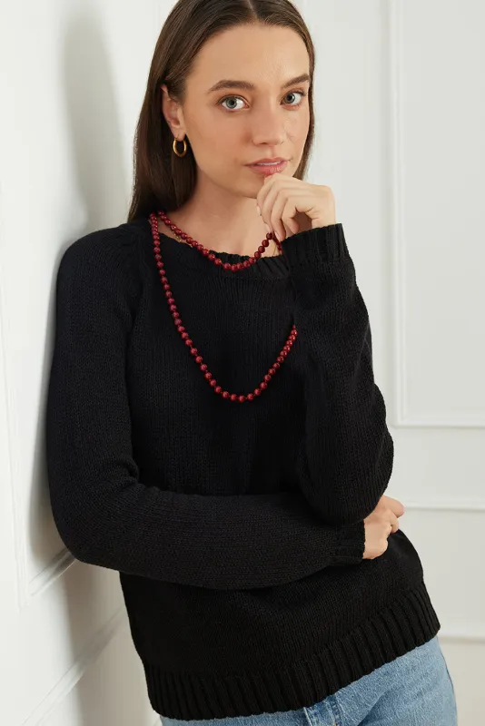 Sloane Crewneck in Black sold by Paneros