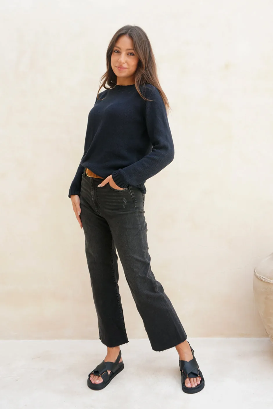 Sloane Crewneck in Midnight Navy sold by Paneros product image thumbnail 3