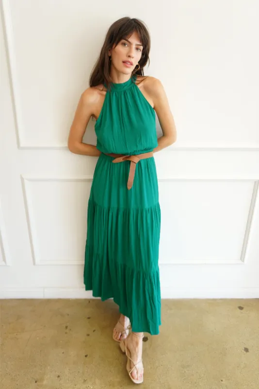 Gia Maxi Dress In Emerald Green sold by Paneros