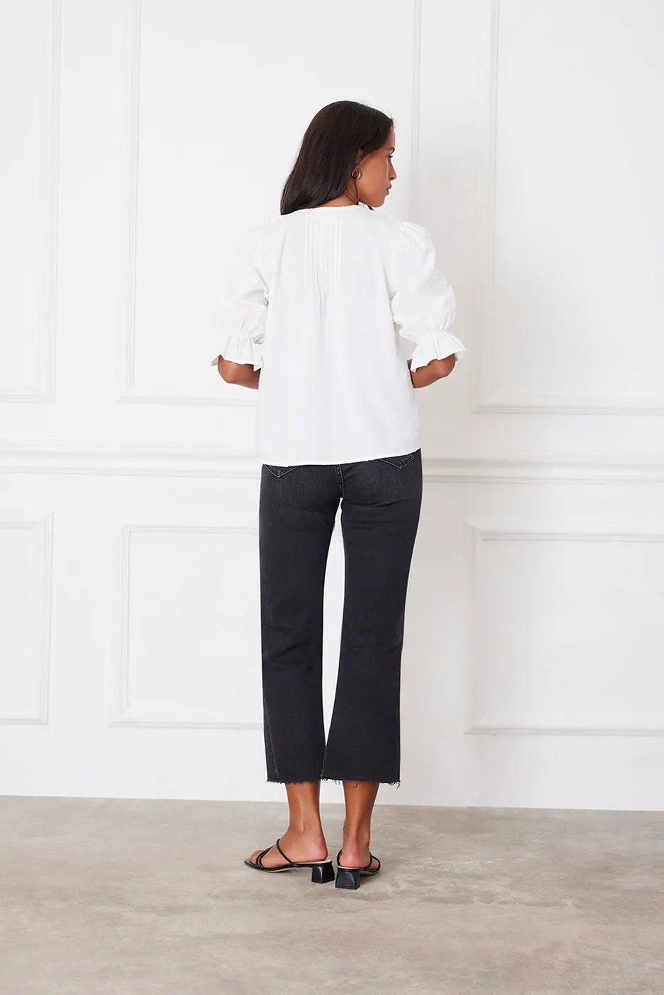 Chloe Shirt in Off White Solid sold by Paneros product image thumbnail 5