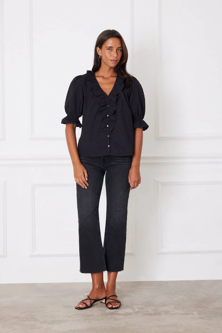 Chloe Shirt in Black Solid sold by Paneros product image thumbnail 2