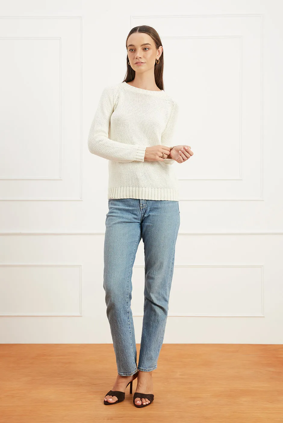 Sloane Crewneck in Oat Milk sold by Paneros product image thumbnail 4