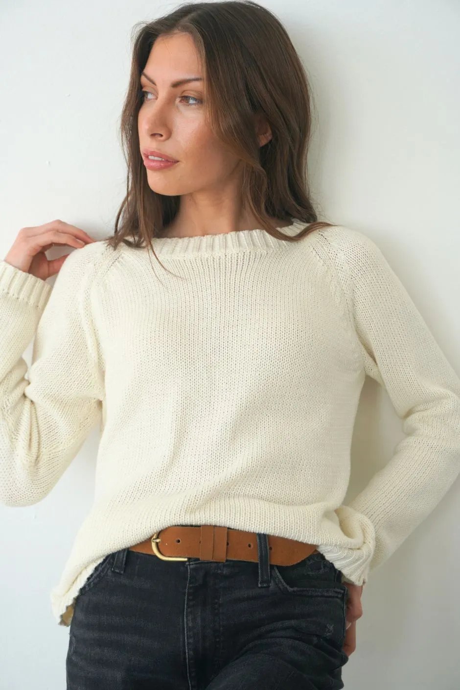 Sloane Crewneck in Oat Milk sold by Paneros product image thumbnail 2