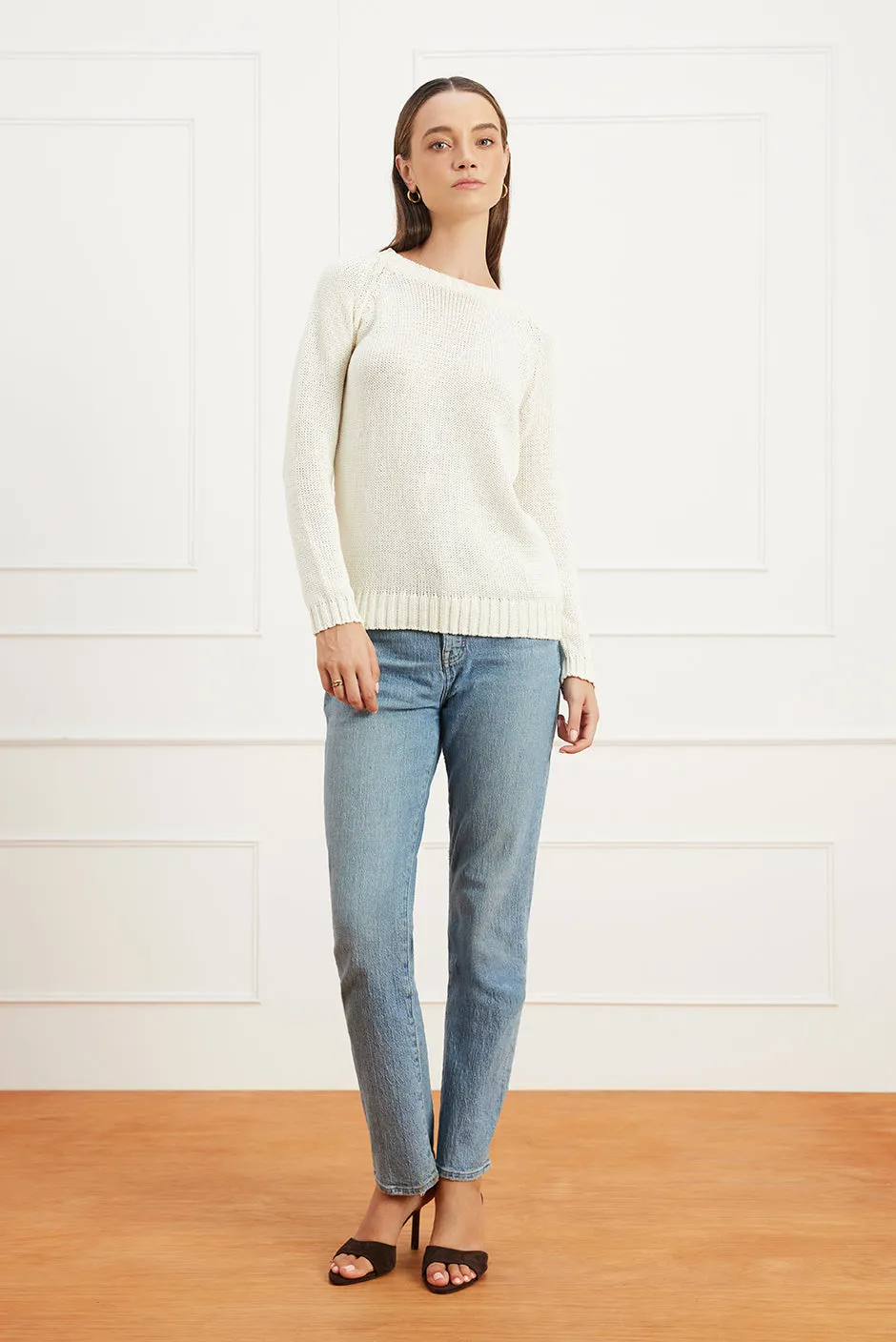 Sloane Crewneck in Oat Milk sold by Paneros product image thumbnail 3