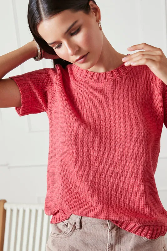 Simone Sweater Tee in Vintage Red made by Paneros