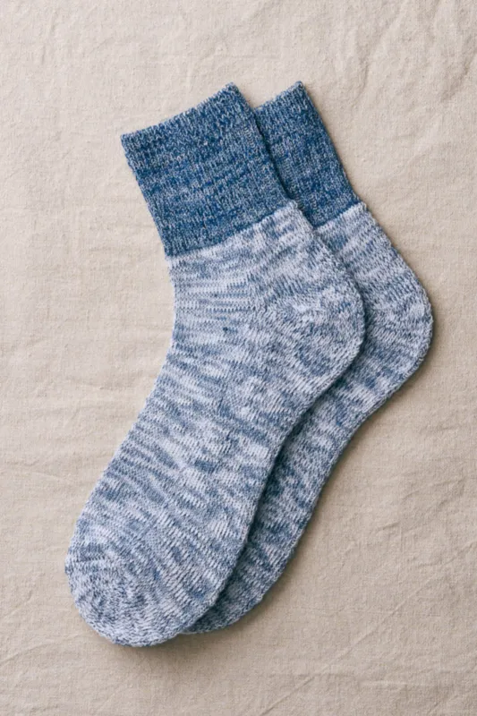 7-5020 Indigo Organic Cotton Pile Ankle Socks sold by Dr. Collectors