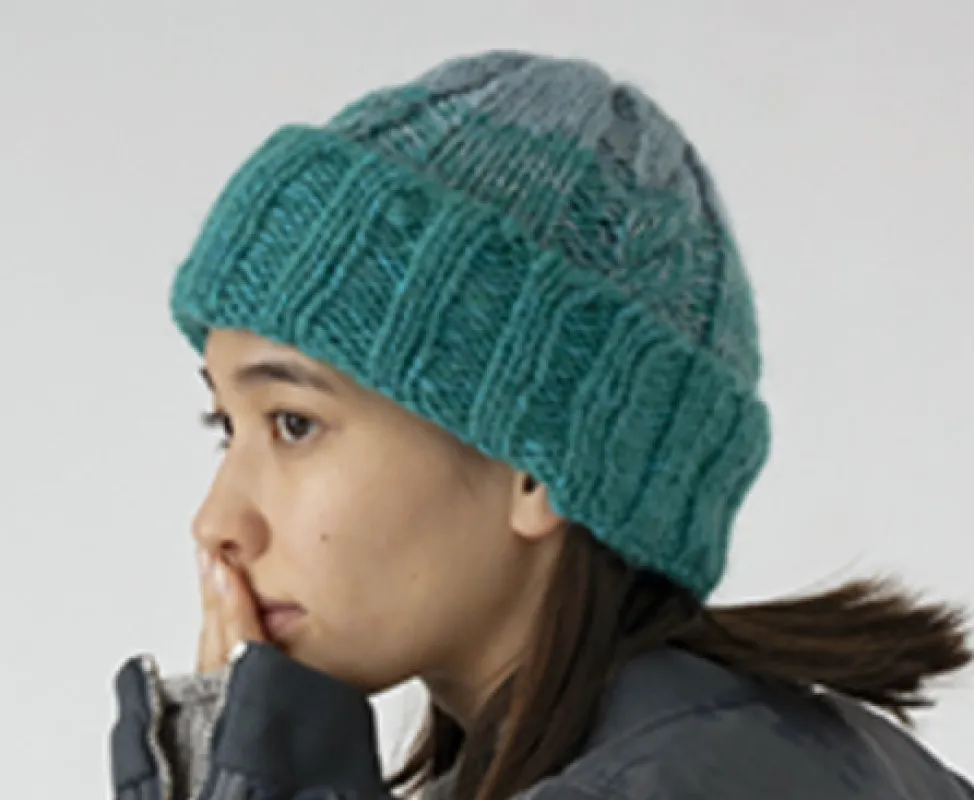 SB233-0102 Hand Knit Fisherman Beanie Turquise Mix sold by Dr. Collectors