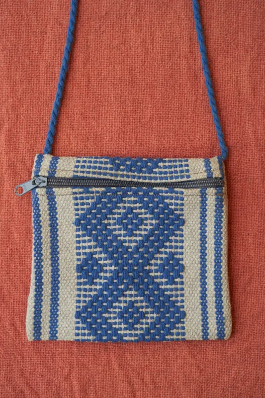 Oaxaca Mini Traveling Bag in Blue & Gray sold by Dr. Collectors