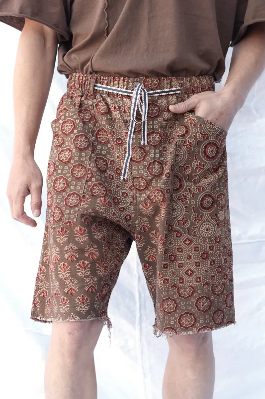 p35 ajrakh shorts in brown sold by Dr. Collectors