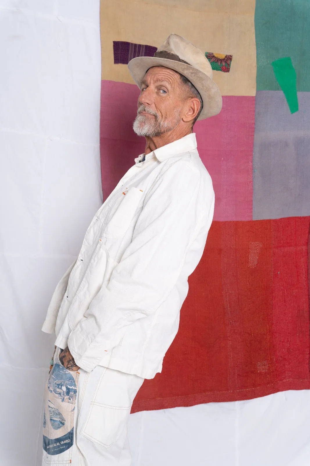 Universal Chore Jacket Hemp Cotton Herringbone Sunfaded Off White-Not Part of the 2 for $100 Promotion-Sold Separately at Listed Sale Price sold by Dr. Collectors product image thumbnail 2