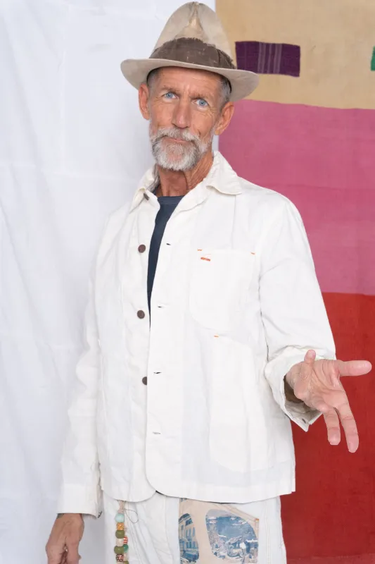 Universal Chore Jacket Hemp Cotton Herringbone Sunfaded Off White-Not Part of the 2 for $100 Promotion-Sold Separately at Listed Sale Price made by Dr. Collectors