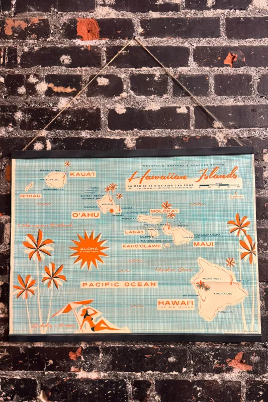 Vintage 60's Hawaiian Island Map made by Dr. Collectors
