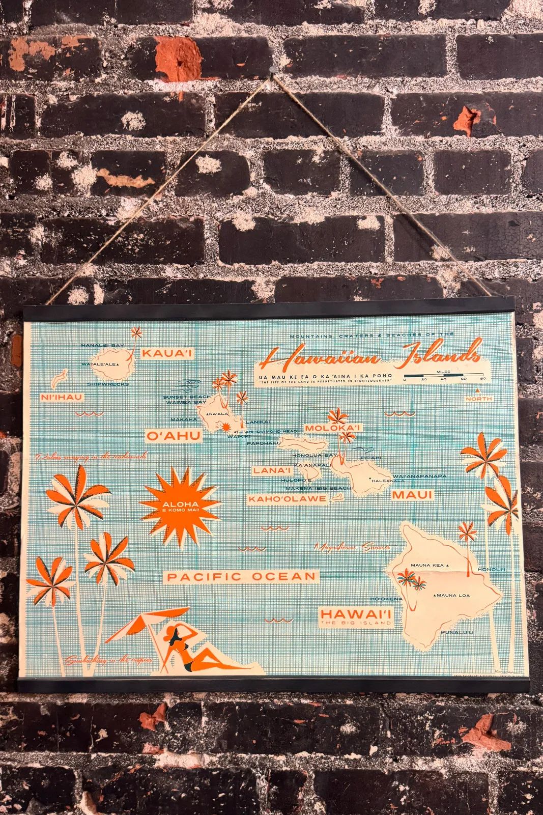 Vintage 60's Hawaiian Island Map sold by Dr. Collectors