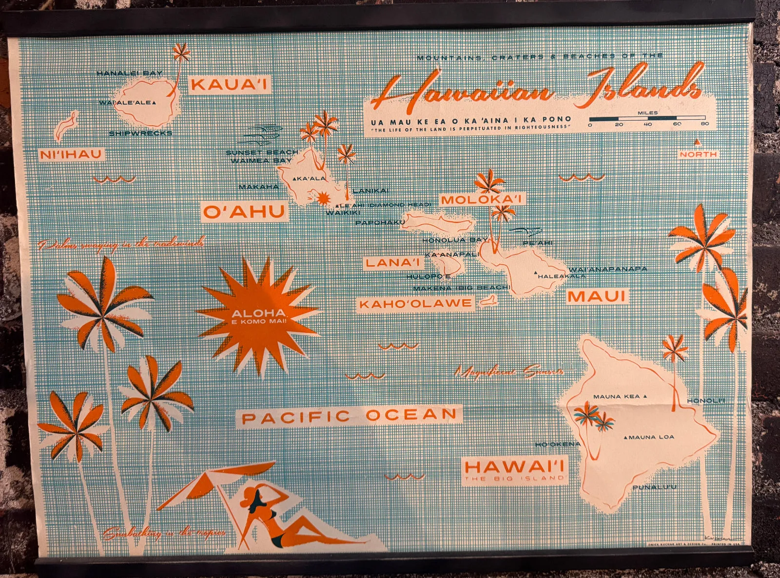 Vintage 60's Hawaiian Island Map sold by Dr. Collectors product image thumbnail 2