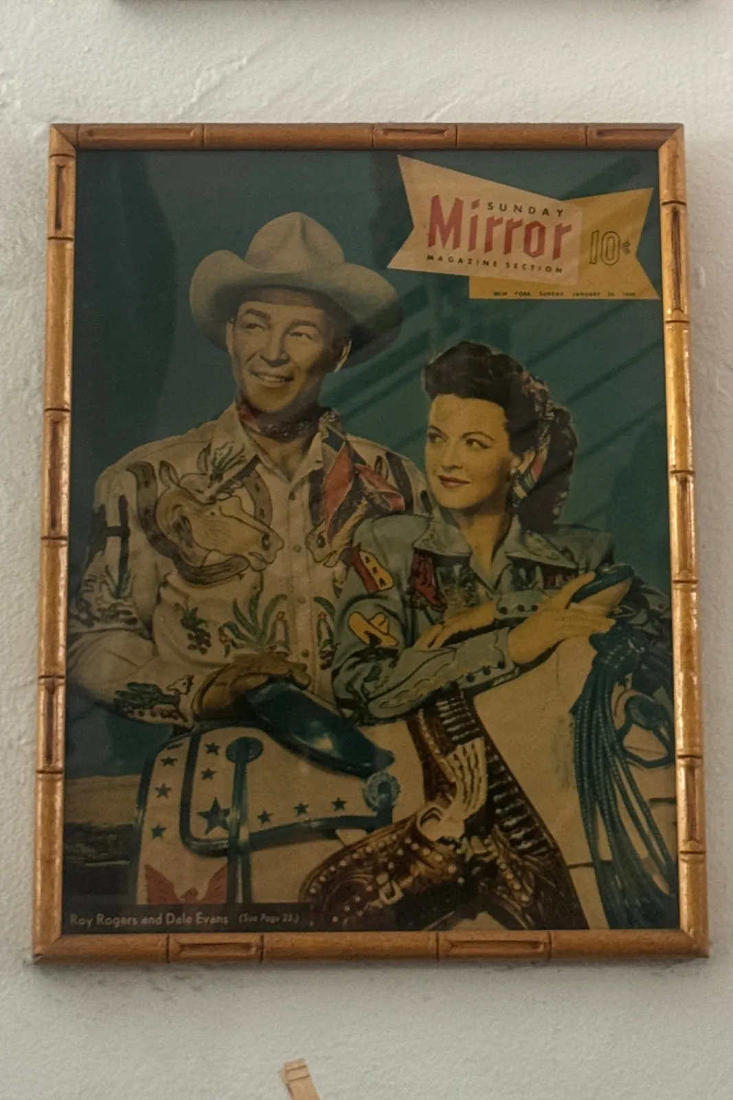 Vintage Roy Roger/Dale Evan Framed Image sold by Dr. Collectors