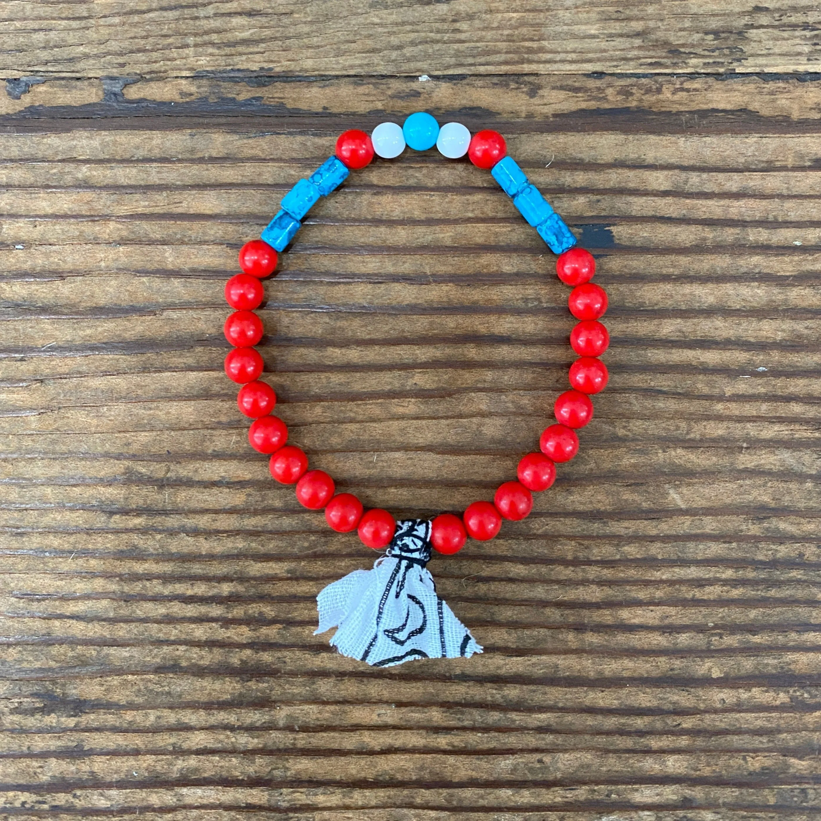 Hanami Bead Bracelet Red/Turq/Wht sold by Dr. Collectors