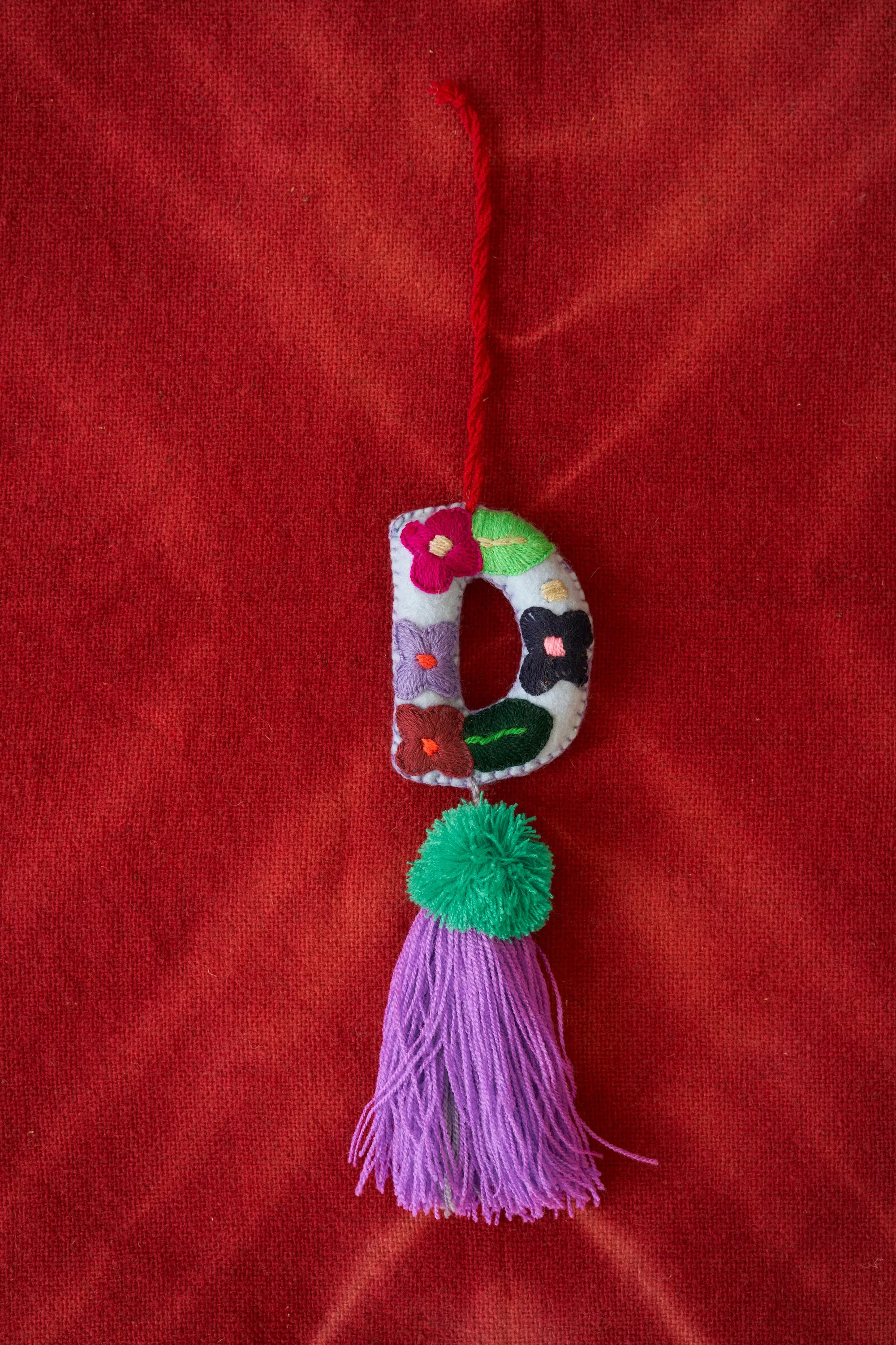 D Charm Hand Embroidery in Purple sold by Dr. Collectors