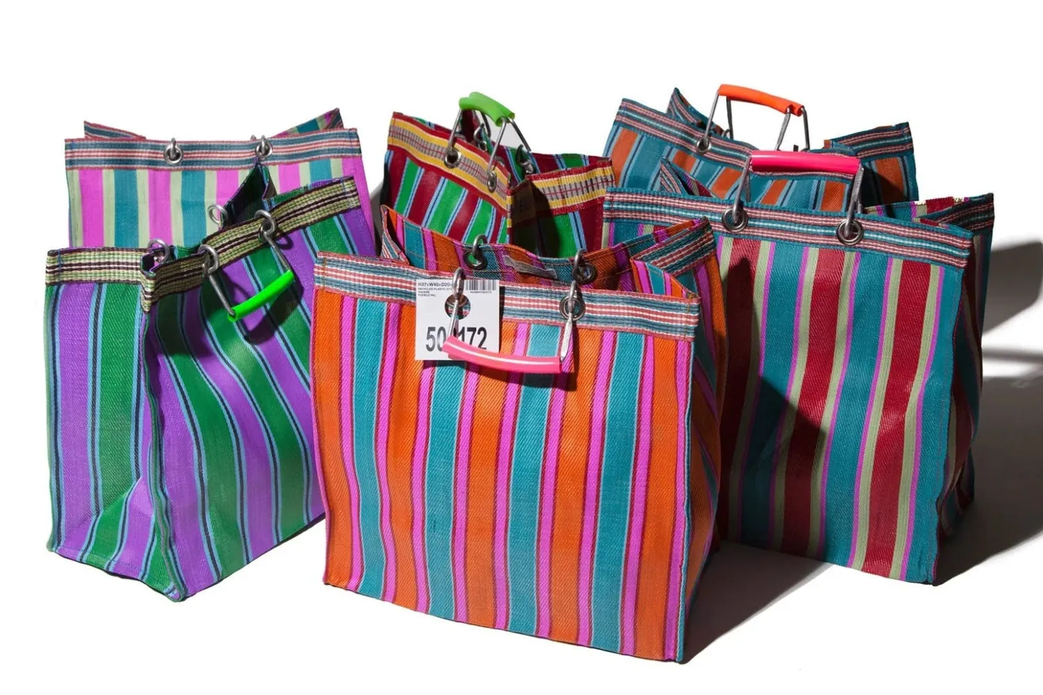 ZZ-503271 Recycled Plastic Stripe Bag-Square/A Red X Blue sold by Dr. Collectors product image thumbnail 2