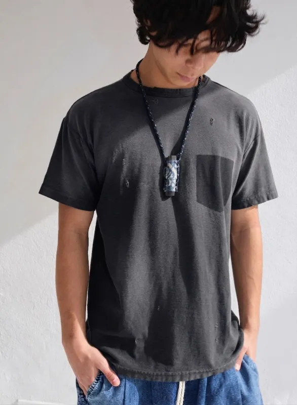 Model T. Unpocket Jersey 100% Cotton Sun Faded Dye Smoke Black made by Dr. Collectors