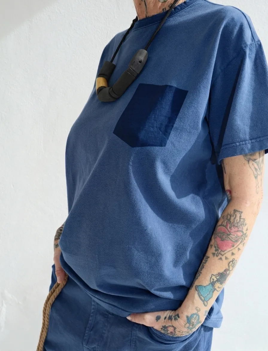 Model T. Unpocket Jersey 100% Cotton Sun Faded Dye Bleu de Travail sold by Dr. Collectors