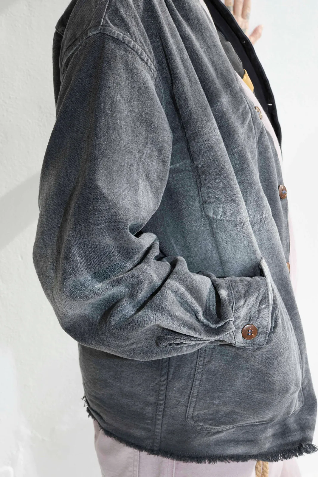 Okinawa 9oz Linen & Organic Cotton Sun Faded Dye Smoke Black sold by Dr. Collectors product image thumbnail 3
