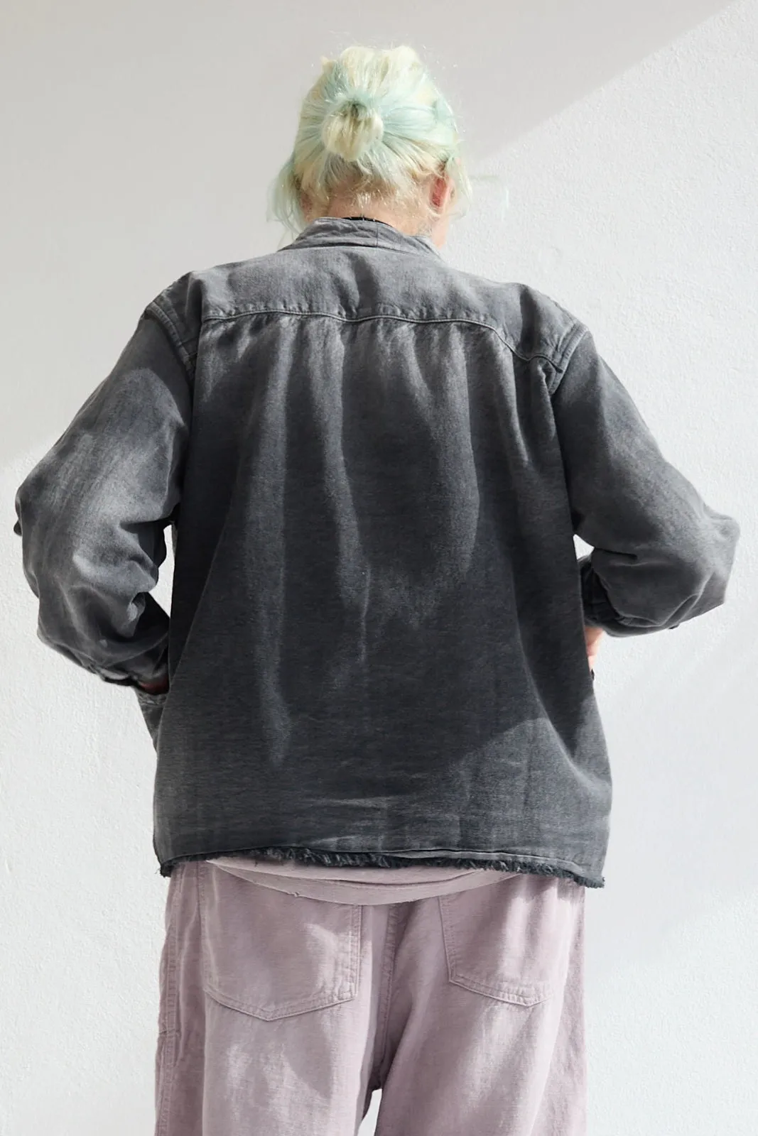 Okinawa 9oz Linen & Organic Cotton Sun Faded Dye Smoke Black sold by Dr. Collectors product image thumbnail 5