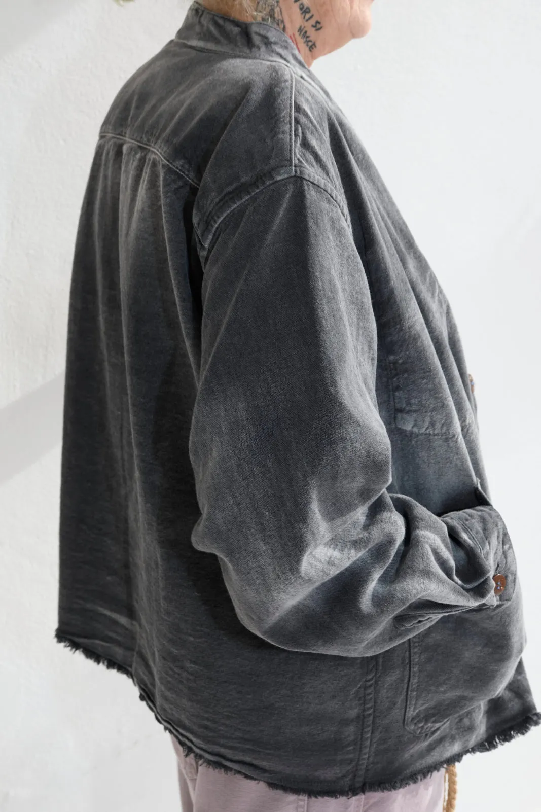 Okinawa 9oz Linen & Organic Cotton Sun Faded Dye Smoke Black sold by Dr. Collectors product image thumbnail 2