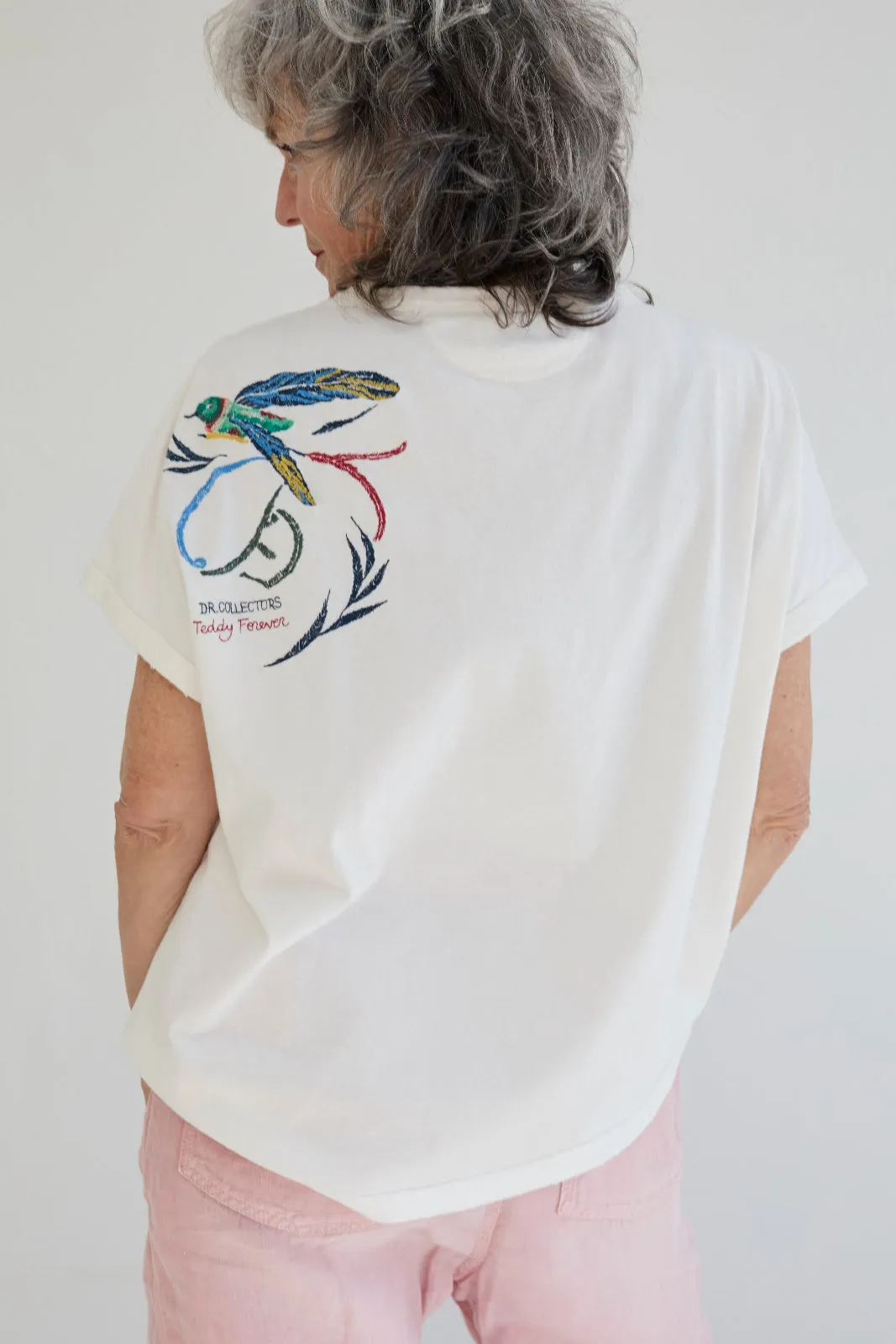 Palm Spring Humming Birds Recycled Jersey Sun Faded Dye Off White sold by Dr. Collectors